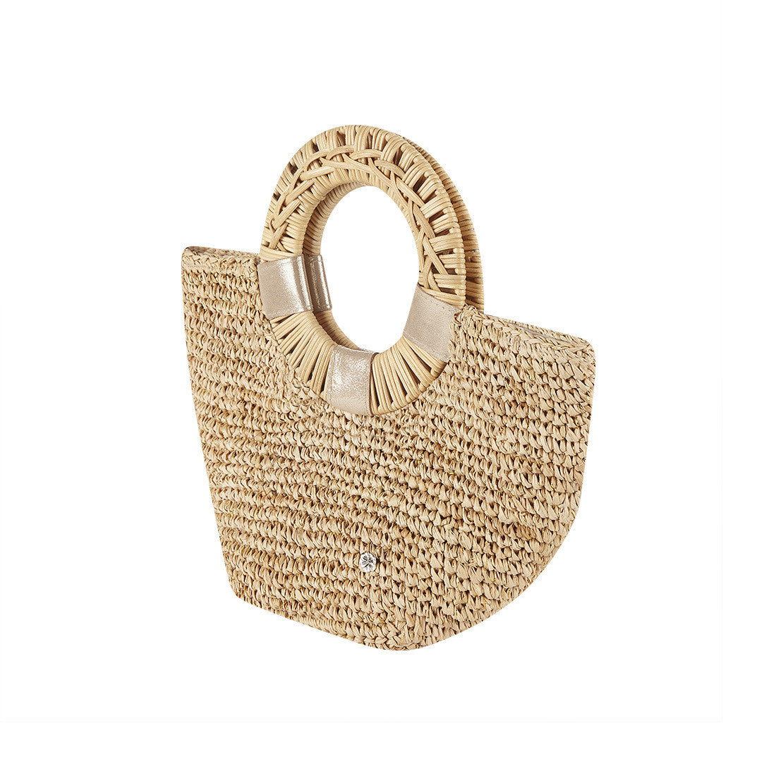 Florabella Gili Crochet Raffia Large Tote Natural/Gold