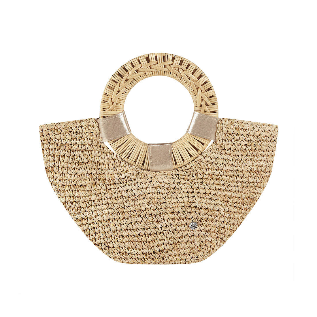 Florabella Gili Crochet Raffia Large Tote Natural/Gold