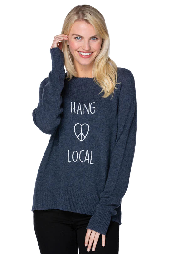 Golden Sun Hang Local Cashmere Crewneck-Navy