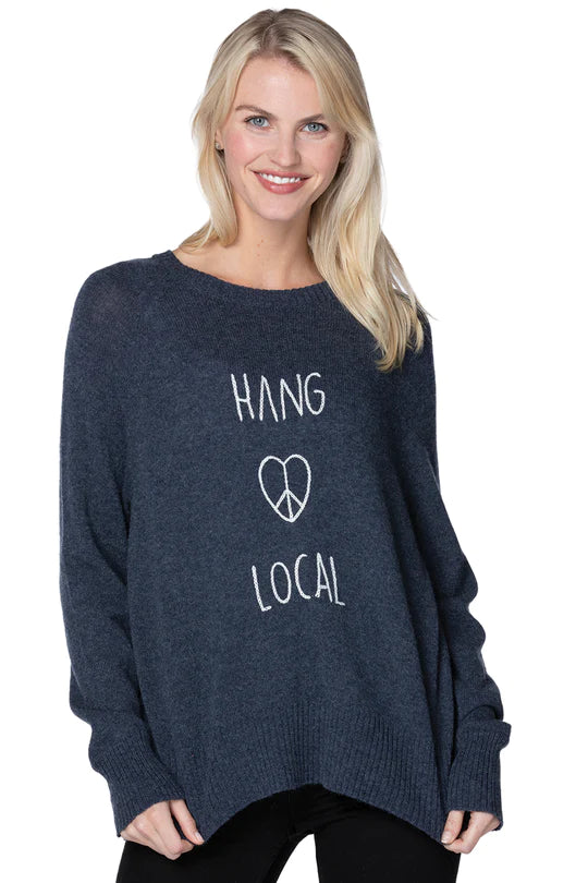 Golden Sun Hang Local Cashmere Crewneck-Navy