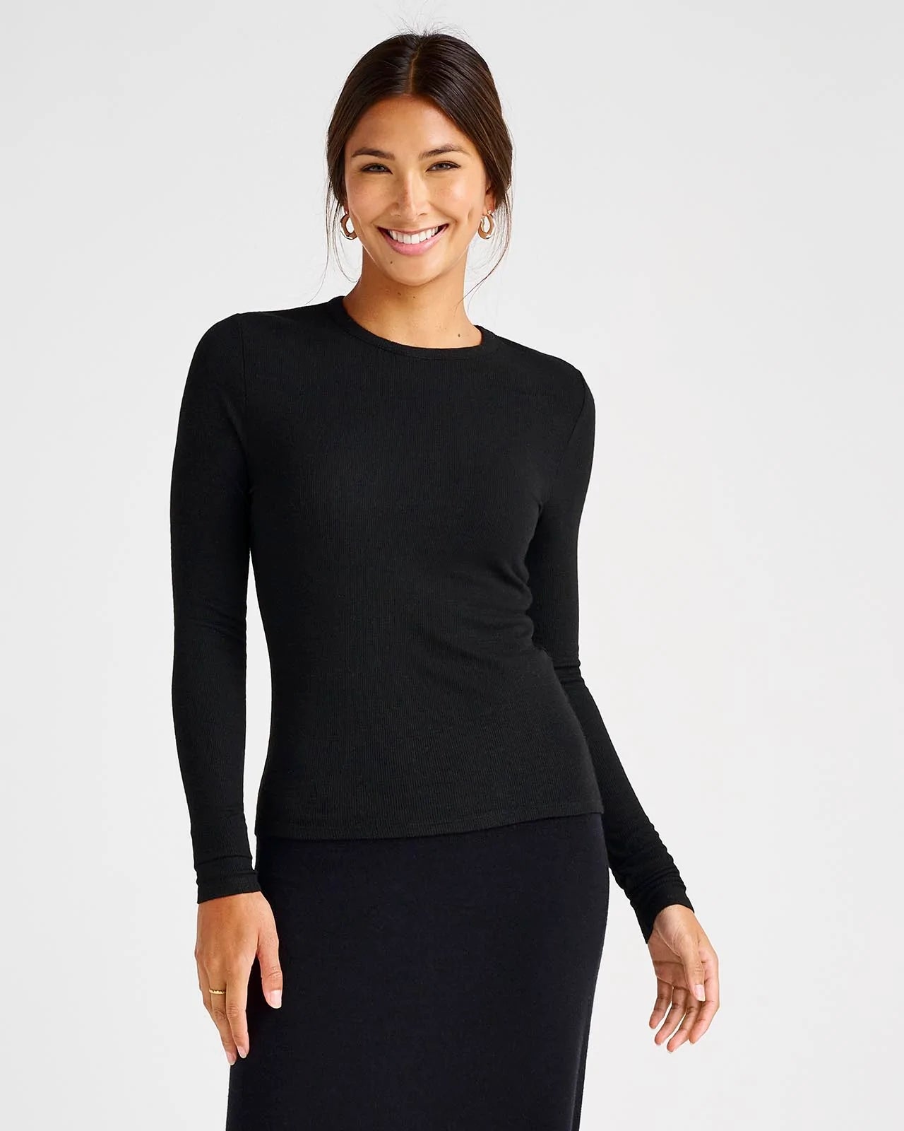 Splendid Isabella Eyelash Shimmer Long Sleeve Tee