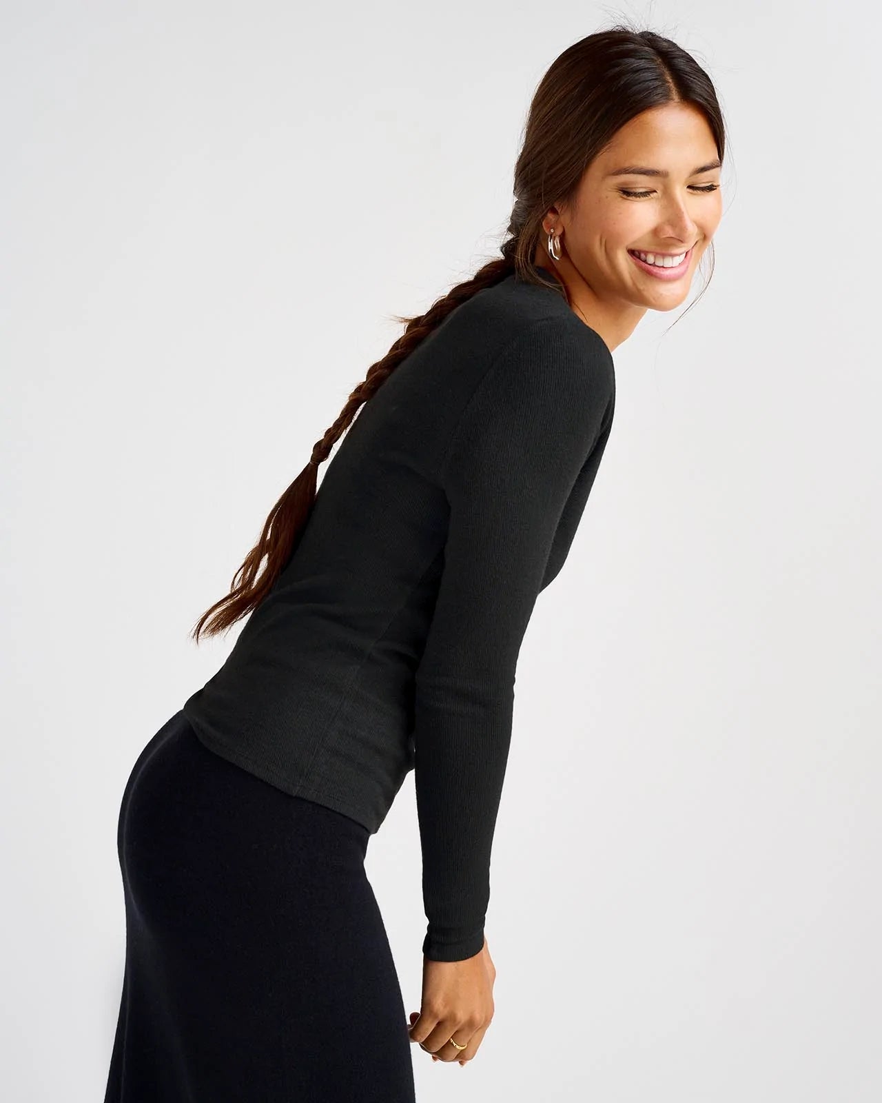 Splendid Isabella Eyelash Shimmer Long Sleeve Tee