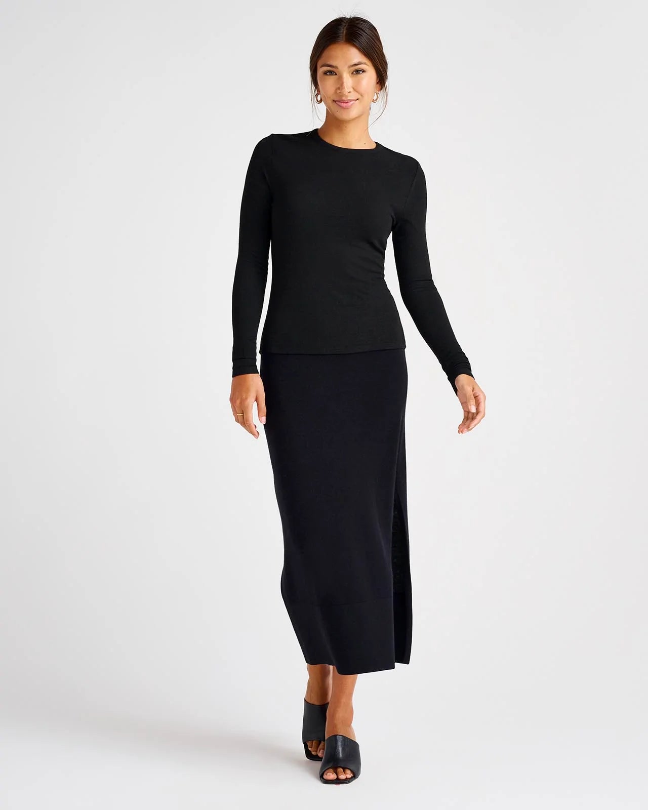 Splendid Isabella Eyelash Shimmer Long Sleeve Tee