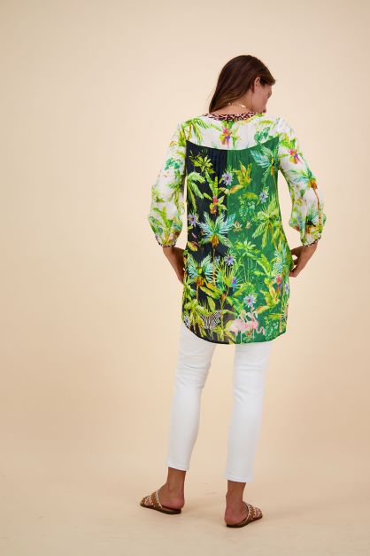 Rubyyaya Junglerama Tunic Top-Multi Greens