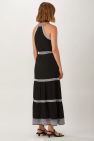 Ecru Hathaway Halter Dress-Black/White