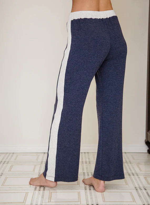 Red Haute Wide Leg Hacci Stripe Pant