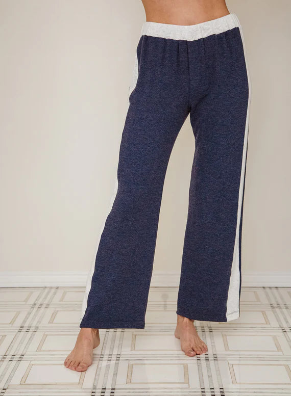 Red Haute Wide Leg Hacci Stripe Pant