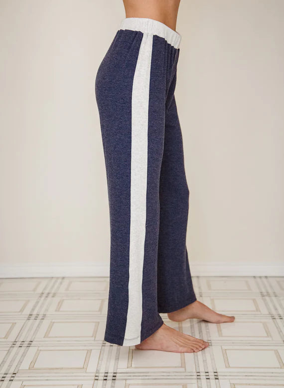 Red Haute Wide Leg Hacci Stripe Pant