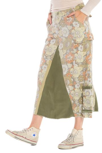 Da-Nang Original Military Maxi Skirt Flower Power