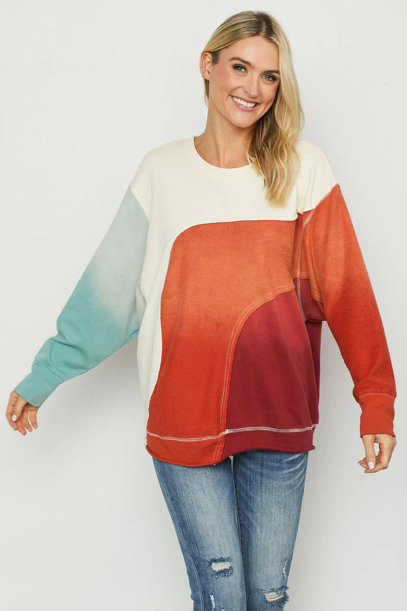 Fate by LFD Oversized Color Block Sweatshirt