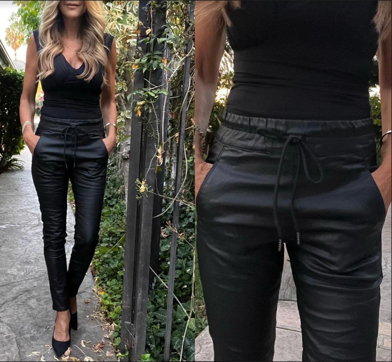 Bevy Flog Shely Black Vegan Leather Pant