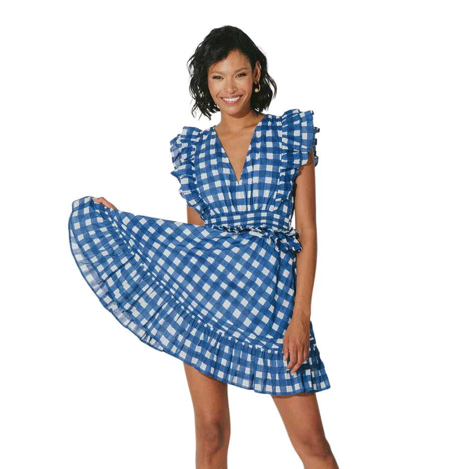 Cleobella Benny Mini Dress-Painterly Gingham