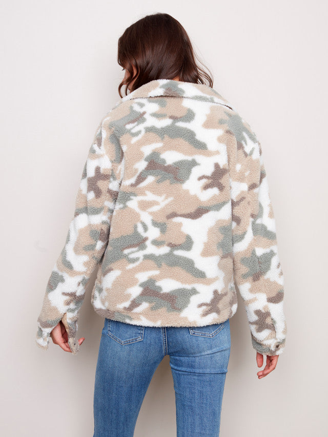 Charlie B Faux Sherpa Camo Jacket