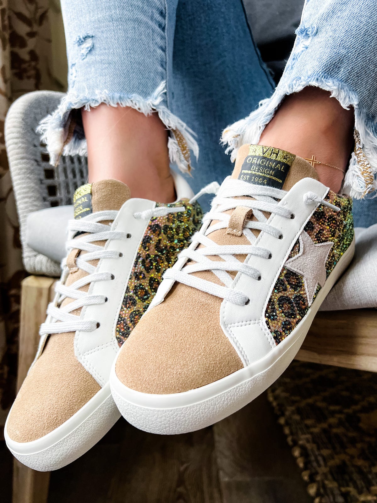 Vintage Havana Brylee Crystal Leopard Low Top Sneaker