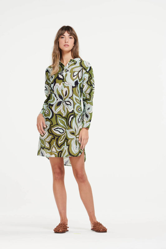 One Season Gilli Middy Dress Copacabana Olive