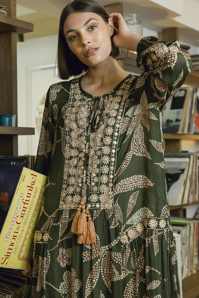 Miss June Daphne Maxi Dress Khaki