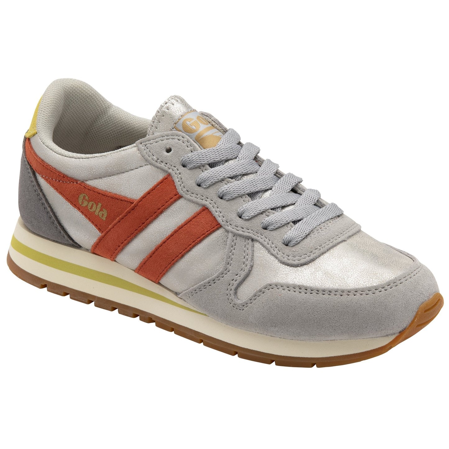 Gola Daytona Blaze Low Top Silver/Hot Coral/Limelight