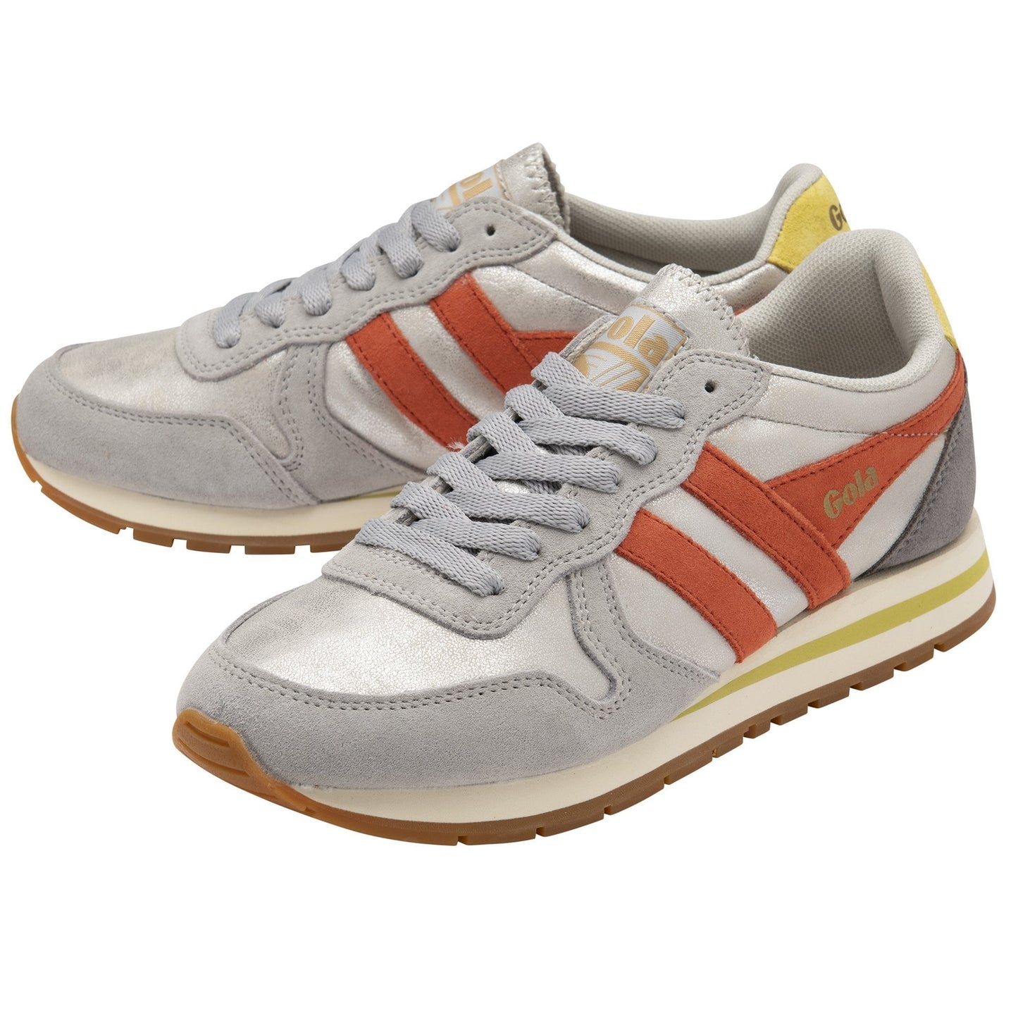 Gola Daytona Blaze Low Top Silver/Hot Coral/Limelight