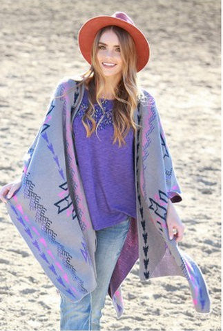 Adiktd Southwest Inspired Open Front Poncho