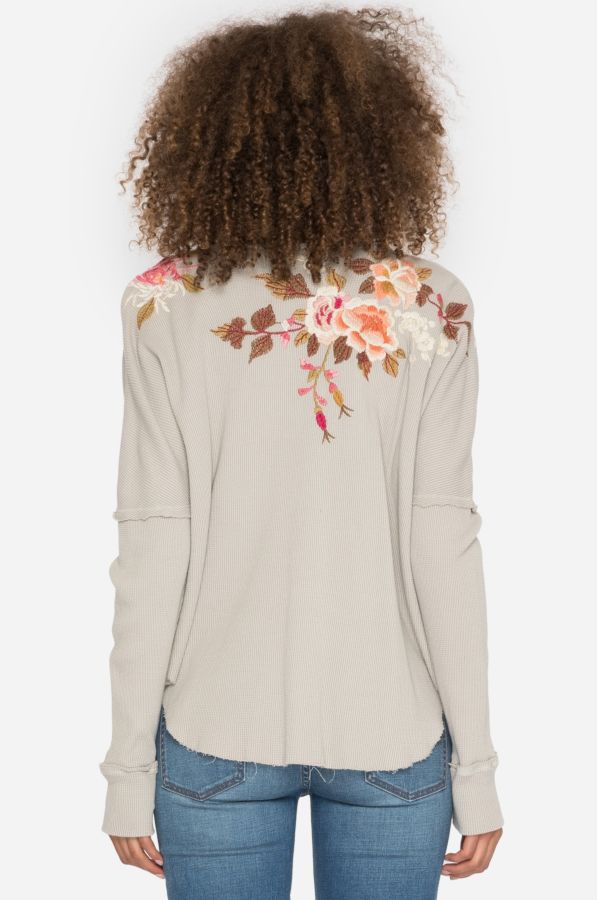 Johnny Was Chrys Long Sleeve Neck Thermal Putty