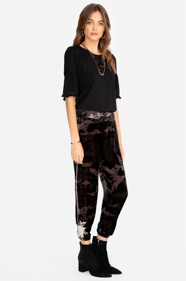 Johnny Was Santal Velvet Jogger Moonlight Camo