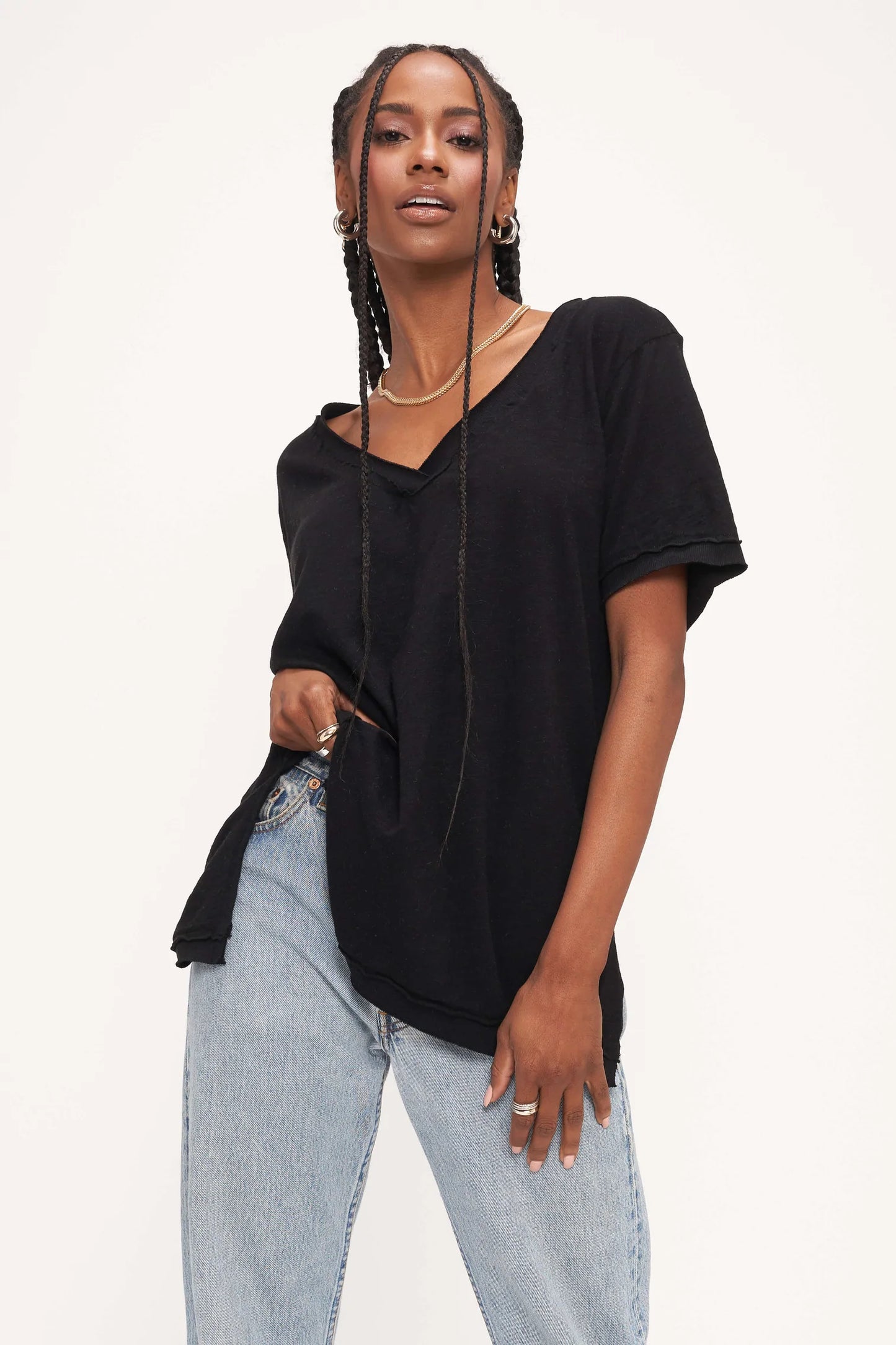 Project Social Knock Out V Neck Tee