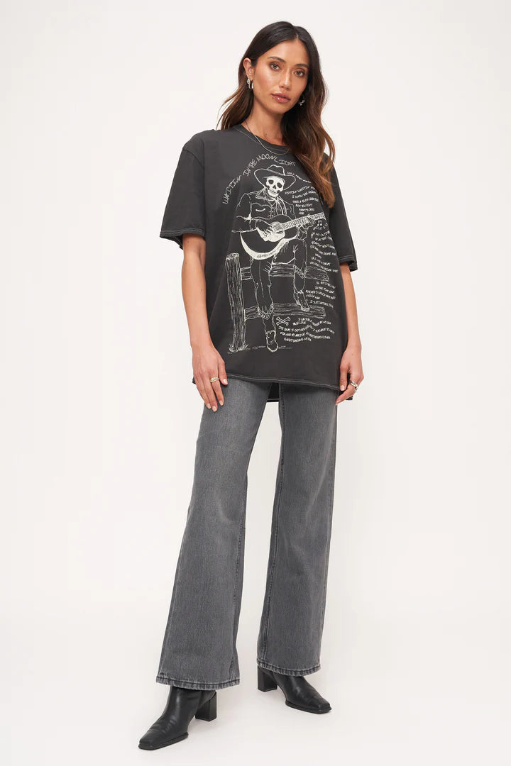 Project Social Lonely Cowboy Desert Skeleton Tee Black Wash