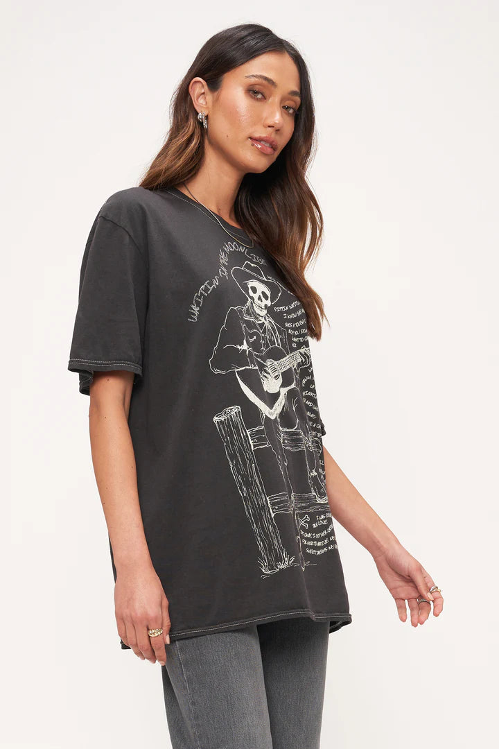 Project Social Lonely Cowboy Desert Skeleton Tee Black Wash