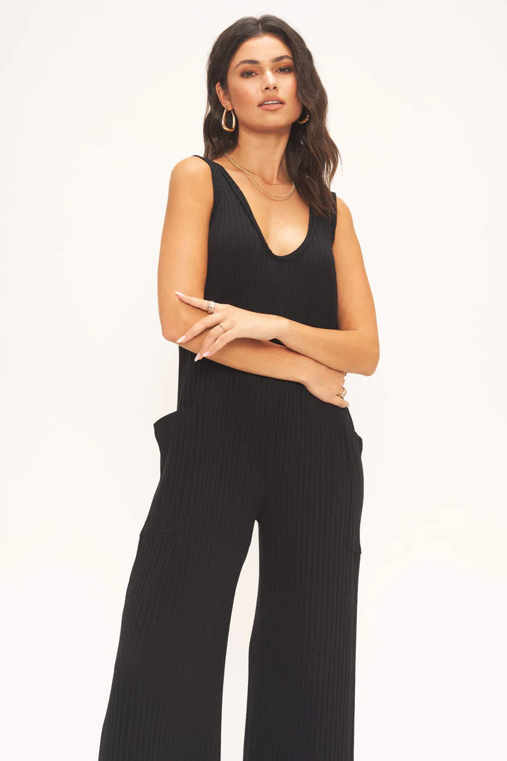 Project Social Santa Maria Rib Jumpsuit - Black