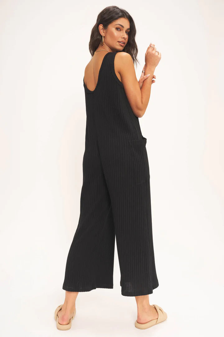Project Social Santa Maria Rib Jumpsuit - Black