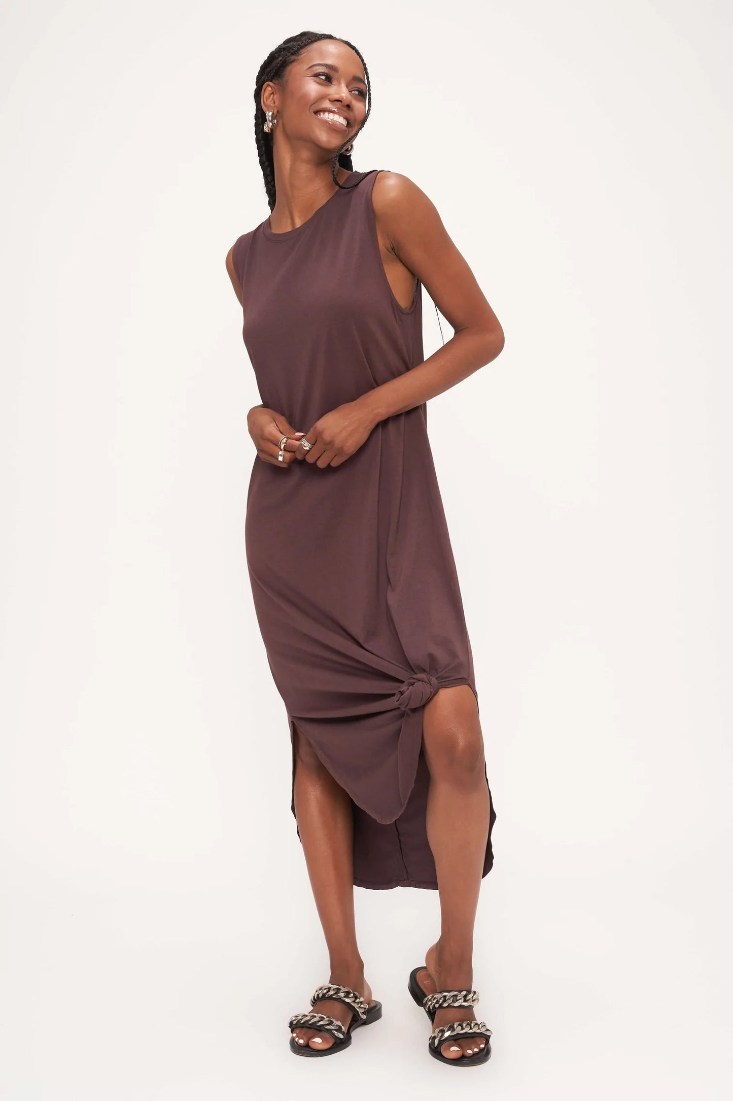 Project Social Snap Out Of It Tank Dress Mocha