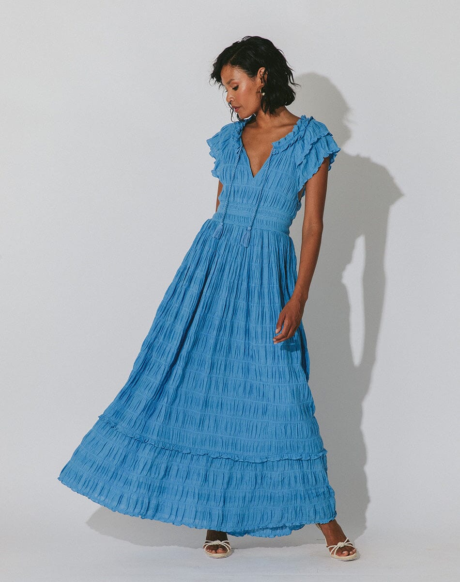 Cleobella Santana Ankle Dress | Sky Blue Zest Cleobella Santana Ankle Dress | Sky Blue Zest