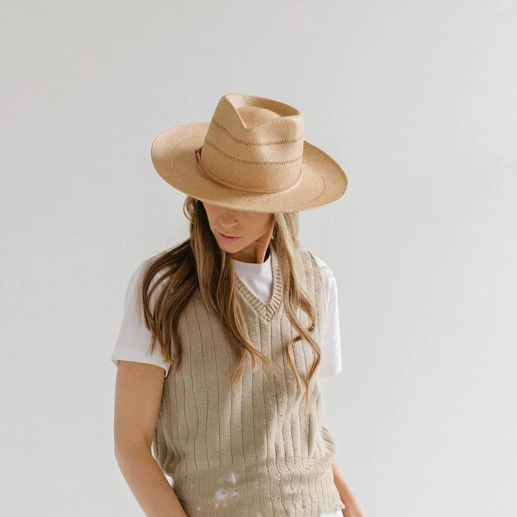 Gigi Pip Arlo Straw Teardrop Fedora