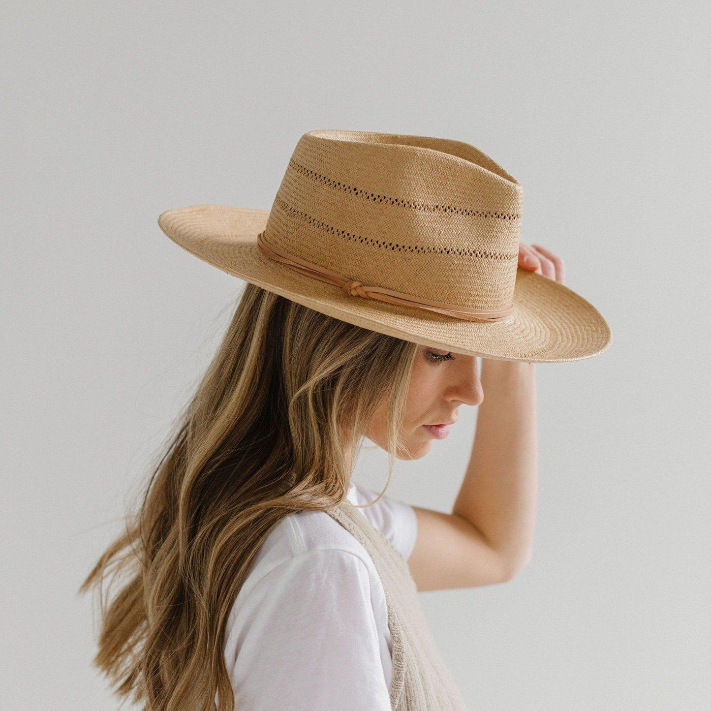 Gigi Pip Arlo Straw Teardrop Fedora