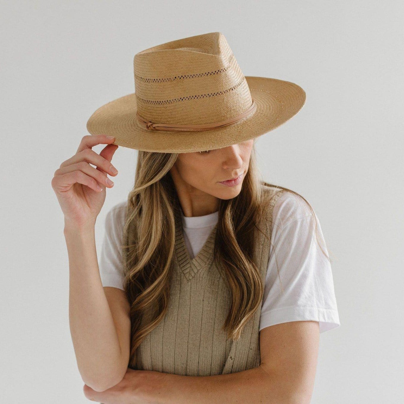 Gigi Pip Arlo Straw Teardrop Fedora