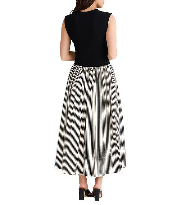 Daphne Dress - Black Stripe