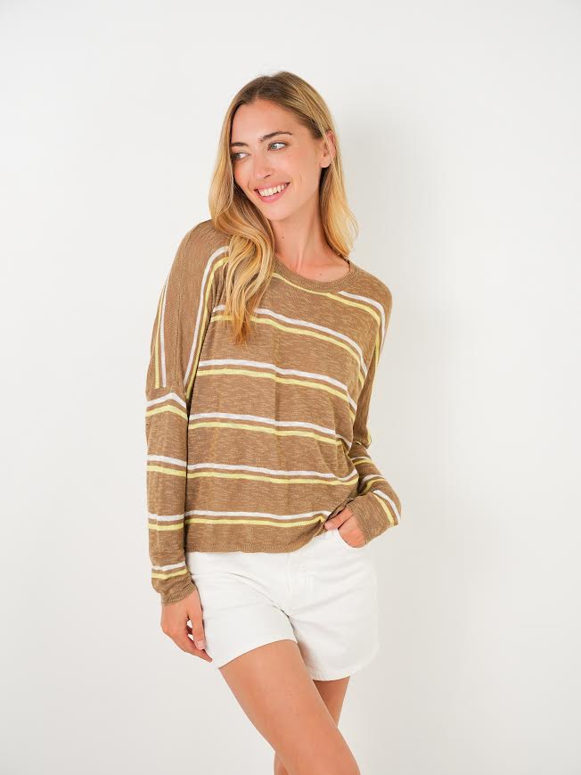 Stitchdrop Anthem Stripe Sweater Ginger Root