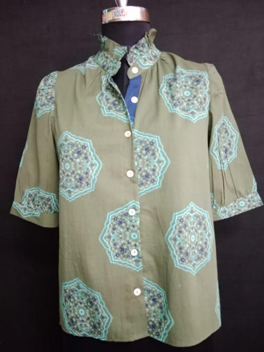 La Plage Thursday Blouse Rangoon Pesto