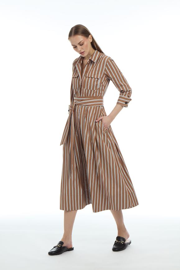 Patty Kim Audrey Stripe Midi Dress