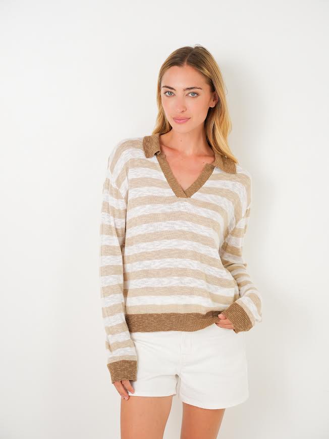 Stitchdrop Leeway VNeck Sweater Beige