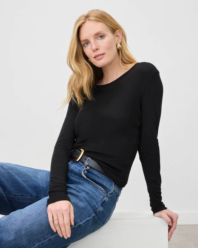 Splendid Bamboo L/S Tee Black
