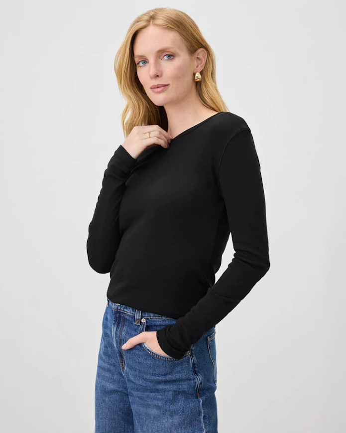 Splendid Bamboo L/S Tee Black