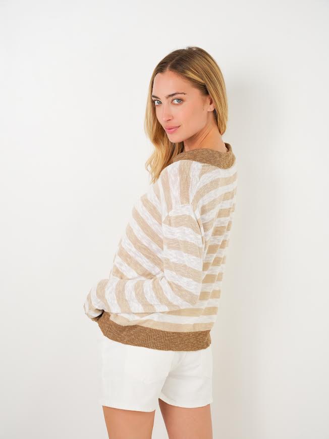 Stitchdrop Leeway VNeck Sweater Beige
