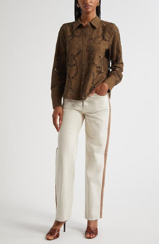 L'agence Jones Ultra High Rise Stovepipe Jeans In Desert Tan/Taupe
