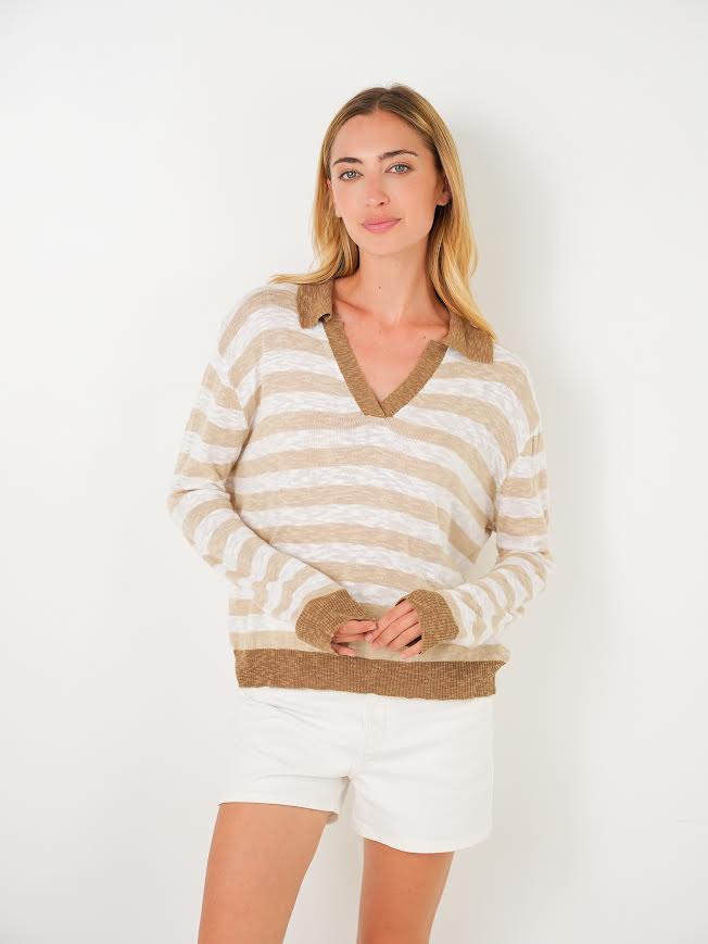 Stitchdrop Leeway VNeck Sweater Beige