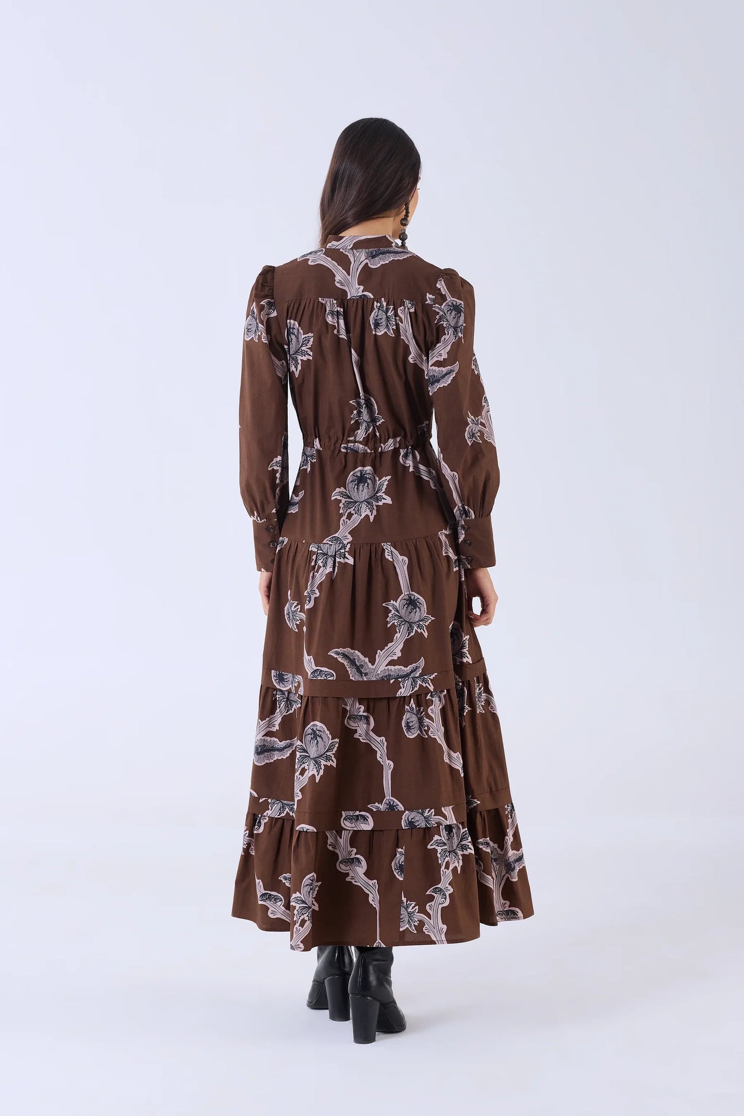 Beyond By Vera Sissi Midi Dress - Woodlands Brown