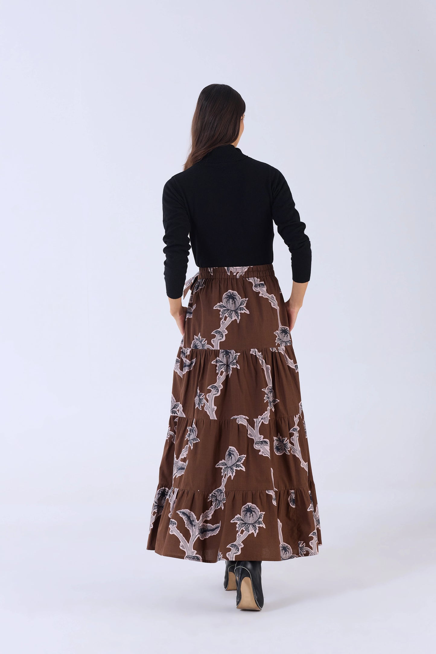 Beyond By Vera Gia Maxi Skirt - Woodlands Brown