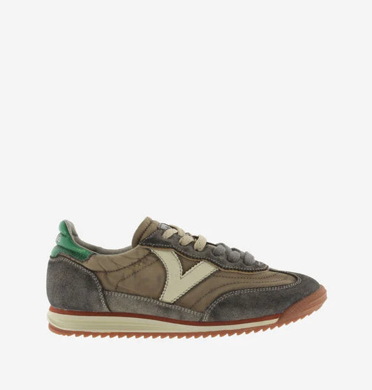 Victoria Saturn Nylon Washed Suede Sneaker Taupe