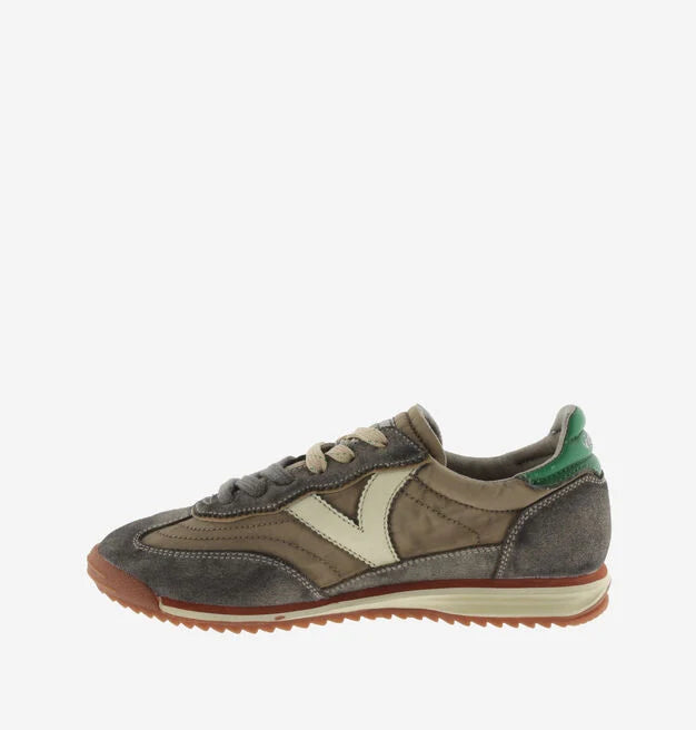 Victoria Saturn Nylon Washed Suede Sneaker Taupe