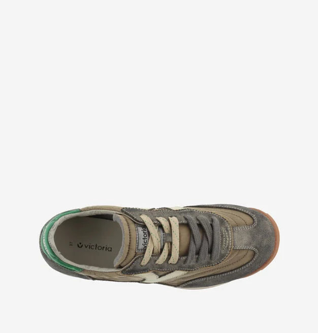 Victoria Saturn Nylon Washed Suede Sneaker Taupe